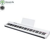 MoreLife elektronische piano - Keyboard Piano - Professionele  Elektronische Toetsenbord - Witte Piano inclusief draagtas - Elektronische Keyboard Piano