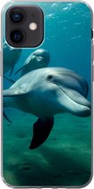Geschikt voor iPhone 12 hoesje - Water - Dolfijn - Blauw - Siliconen Telefoonhoesje