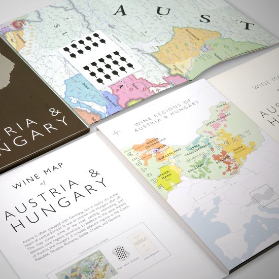 Vouwbare wijnkaart - wijnland - poster - Hongarije & Oostenrijk