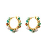 Yehwang - earring beads party - groen - parels - kralen - oorbellen