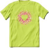 Valentijn Hart T-Shirt | Grappig Valentijnsdag Cadeautje voor Hem en Haar | Dames - Heren - Unisex | Kleding Cadeau | - Groen - 3XL