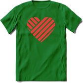 Valentijn Hart T-Shirt | Grappig Valentijnsdag Cadeautje voor Hem en Haar | Dames - Heren - Unisex | Kleding Cadeau | - Donker Groen - S