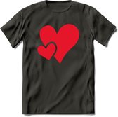 Valentijn Hart T-Shirt | Grappig Valentijnsdag Cadeautje voor Hem en Haar | Dames - Heren - Unisex | Kleding Cadeau | - Donker Grijs - 3XL