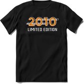 2010 Limited Edition Lines T-Shirt | Goud - Zilver | Grappig Verjaardag en Feest Cadeau Shirt | Dames - Heren - Unisex | Tshirt Kleding Kado | - Zwart - S