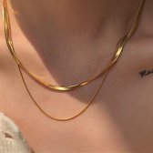 Nixnix - Franco double chain Ketting - Goud Gekleurd