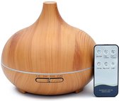 Aroma diffuser - OSMI - 500 ML - 7 kleuren LED lamp - geurverspreider - Aromatherapie - lichtbruin - Afstandsbediening