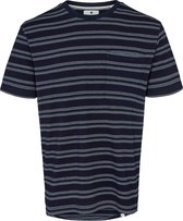 Anerkjendt - T-shirt Kikki Strepen Donkerblauw - Maat M - Modern-fit