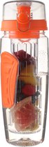 Afecto® fruit fles  | sport infuser | water flessen met fruit |1000ml | drink fles | ook te gebruiken als water fles | BPA vrij| kleur oranje