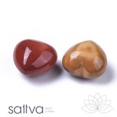 Sattva Rocks | Mookaiet Jaspis edelsteen hartjes 20mm (3 hartjes) | REMEMBER WHO YOU ARE