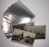 Insteekhoezen voor oude ansichtkaarten en 9 x 14 cm foto's, afmeting 97 x 147 mm, PP beschermhoezen, verpakking van ca 745 stuks (1 kg), 50 micron, dunne kwaliteit, glashelder, zuu