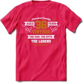 36 Jaar Legend T-Shirt | Goud - Wit | Grappig Verjaardag en Feest Cadeau Shirt | Dames - Heren - Unisex | Tshirt Kleding Kado | - Roze - XXL