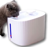 Huisdier Water Dispenser - Kat Fontein - 3L Grote Capaciteit - Elektrisch Huisdier Drinkfontein Filter Met Led Indicator en Waterpeilvenster  - Voor Katten, Puppy -Wit