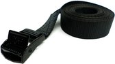 Spanband 1 meter - 25 mm breed - zwart met zwarte klemsluiting - 4 stuks