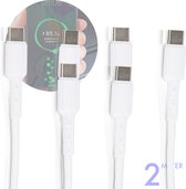 3x USB C kabel 2 Meter - Voor Samsung A12 - S21 - S20 FE - Xiaomi - Oppo - OnePlus - Samsung Oplaadkabel - USB A naar USB C kabel - oplader kabel - lader - oplader