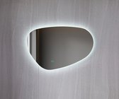 Spiegel asymmetrisch organische led dimbaar verlichting en anti-condens 90 cm breed en 60 cm hoog