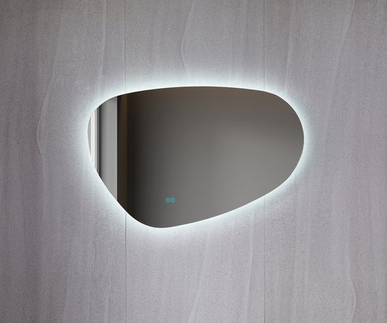 Miroir asymétrique éclairage LED organique et anti-buée 90 cm de large et  60 cm de haut | bol