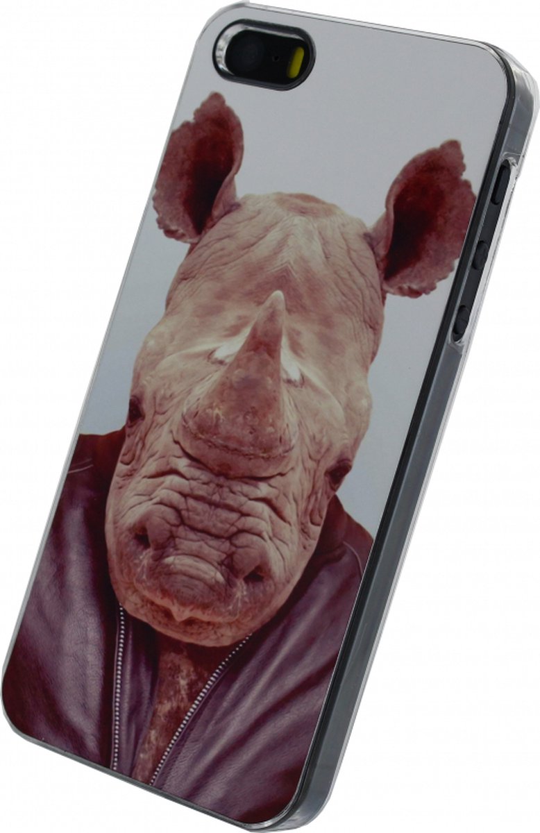 Apple iPhone 5/5s/SE Hoesje - Xccess - Metal Plate Serie - Aluminium Backcover - Funny Rhino - Hoesje Geschikt Voor Apple iPhone 5/5s/SE