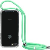 Apple iPhone 8 Hoesje - Mobiparts - Lanyard Serie - TPU Hoesje met koord - Transparant / Groen - Hoesje Geschikt Voor Apple iPhone 8