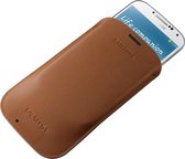 Samsung Galaxy S4 Hoesje - Samsung - Pouch Serie - Echt Leer Insteekhoes - Bruin - Hoesje Geschikt Voor Samsung Galaxy S4