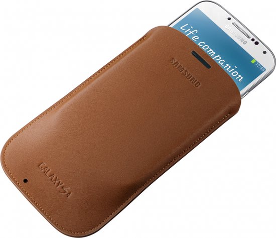 Attent Lee Onzin Samsung Galaxy S4 Hoesje - Samsung - Pouch Serie - Echt Leer Insteekhoes -  Bruin -... | bol.com