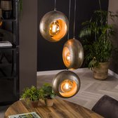 LifestyleFurn Hanglamp 'Bodi' Brons Antiek, 3-lamps getrapt