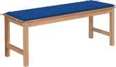 Decoways - Tuinbank met koningsblauw kussen 120 cm massief teakhout