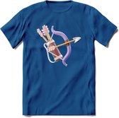 Valentijn pijl en boog Hart T-Shirt | Grappig Valentijnsdag Cadeautje voor Hem en Haar | Dames - Heren - Unisex | Kleding Cadeau | - Donker Blauw - XL