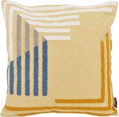 Yellow Stripe Kelim Kussenhoes | Katoen/Acryl | 45 x 45 cm | Geborduurd