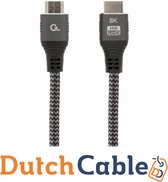 DutchCable Ultra series - Ultra HDMI - 2.1 - Highspeed HDMI kabel - zwart - 2 Meter - 8K - Goldplated - Ethernet - HDMI naar HDMI - 48Gbps - TV - PC - Beeldscherm - Beamer