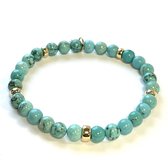 Natuursteen armband | Turquoise | 14kt goud