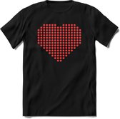 Valentijn Hart T-Shirt | Grappig Valentijnsdag Cadeautje voor Hem en Haar | Dames - Heren - Unisex | Kleding Cadeau | - Zwart - 3XL