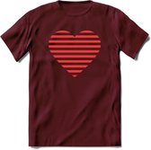 Valentijn Hart T-Shirt | Grappig Valentijnsdag Cadeautje voor Hem en Haar | Dames - Heren - Unisex | Kleding Cadeau | - Burgundy - M