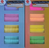 Fimoklei - Polymeer afbakklei - 2 pakjes met 4 kleuren neon en pastel mint roze geel lila - boetseerklei - klei