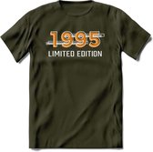1995 Limited Edition T-Shirt | Goud - Zilver | Grappig Verjaardag en Feest Cadeau Shirt | Dames - Heren - Unisex | Tshirt Kleding Kado | - Leger Groen - XL