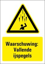 Waarschuwing vallende ijspegels sticker met tekst 148 x 210 mm