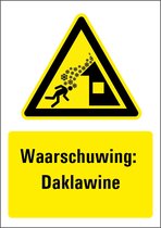 Waarschuwing daklawine sticker met tekst 210 x 297 mm