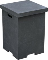 Elementi - Grote gasfles cover betonlook vierkant donkergrijs - Haard accessoires - Beton - Grijs