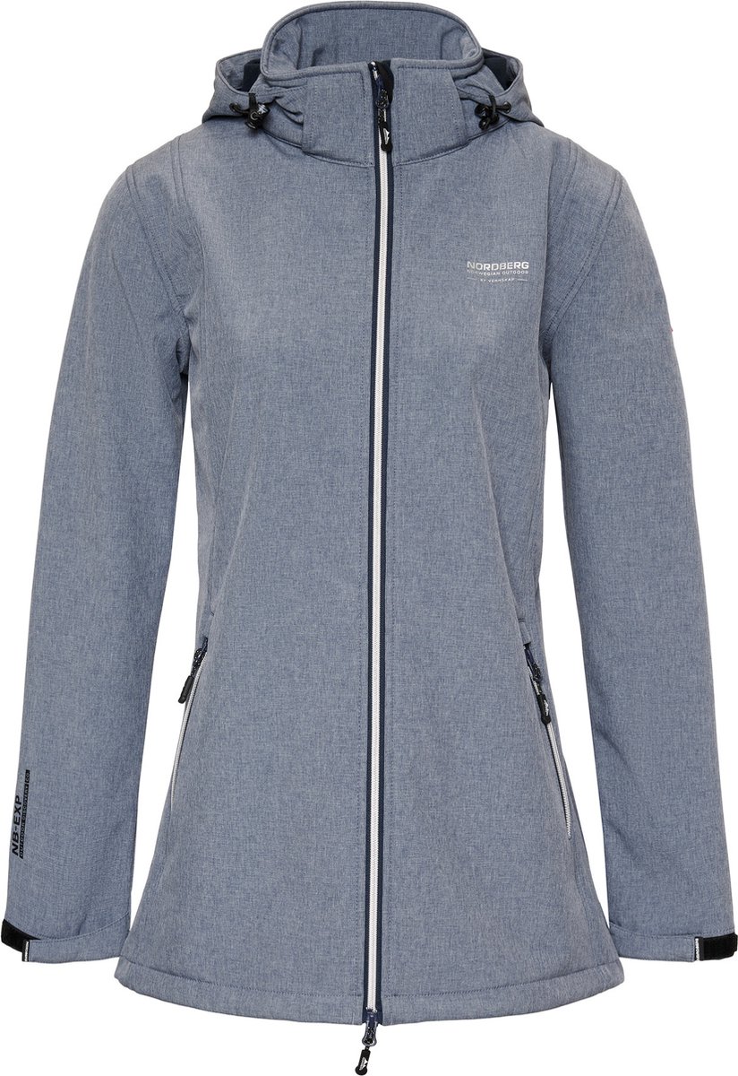 Nordberg Ronda - Softshell Outdoor Zomerjas Dames - Lichtblauw Melange - Maat M