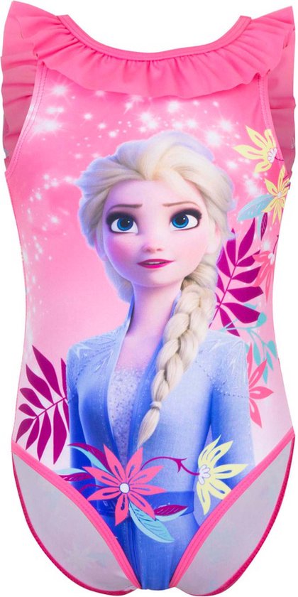 Grondig afschaffen Installatie Disney Frozen II badpak - Elsa - Donkerroze - Maat 110 | bol.com