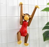 DWIH - Nordic Design: houten Aap / Monkey - Rood - Kay Bojesen stijl