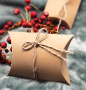 Gondeldoosjes Kraft incl. touw - Kerst / Sint / Verjaardag / Huwelijk - Effen kartonnen cadeau doosjes - Traktatiedoosjes - Geschenk Verpakking - Uitdeel Doosje - Feest - en cadeaudoos - Snoepdoosje | Gift - Leuk verpakt - Inpakdoosje - 7,5 x 11,5 cm