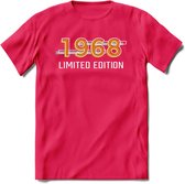 1968 Limited Edition T-Shirt | Goud - Zilver | Grappig Verjaardag en Feest Cadeau Shirt | Dames - Heren - Unisex | Tshirt Kleding Kado | - Roze - XXL