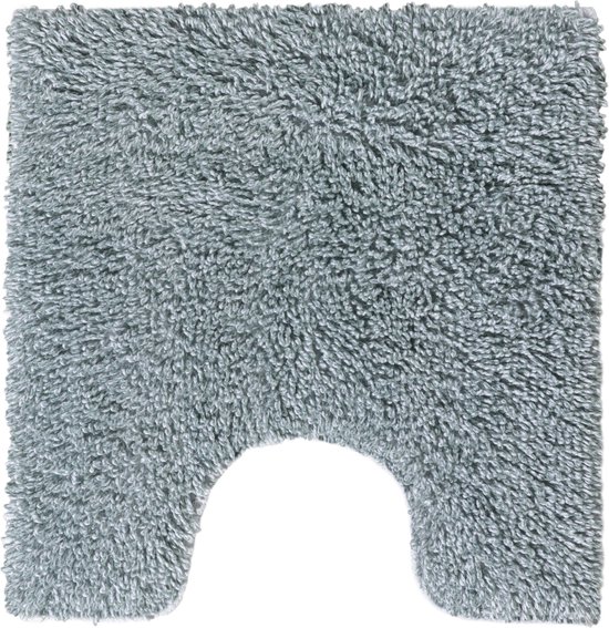 Relaxdays badmat set met toiletmat, voor vloerverwarming, wasbaar, met patroon, badkamer, wc mat, 80 x 50 cm, grijs