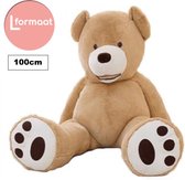 Knuffelbeer Teddybeer 100cm lichtbruin - knuffelbeer 100cm "Barry" - TB-2021B100LB 100cm knuffel