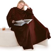Starman® Snuggie Deluxe - Fleece Deken Met Mouwen - Volwassenen En Kinderen - Bruin - Tv-Deken - 150 x 200 cm - Plaid - Snug Rug