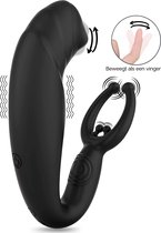 Viberoz® Davey - Prostaat Vibrator met Massager en Testikel Stimulator - 9 Massage en 9 Vibratie Standen - Sex Toys Voor Mannen - Usb Oplaadbaar - Waterdicht - Voor Koppels - Zwart