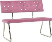 Bankje 110 cm fluweel roze