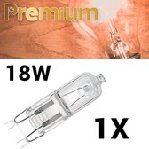 Premium G9 halogeenlamp - Halogeen - 18 watt - 18W - 230V - 230Volt - Insteek - Lichtbron - Binnen & Buiten - 1 stuks