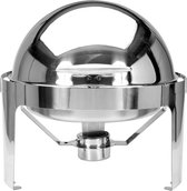 YATO professionele chafing dish warmhoudbak rond met roldeksel - 6L - RVS - YG-04145 - ideaal voor restaurants, buffetten of catering