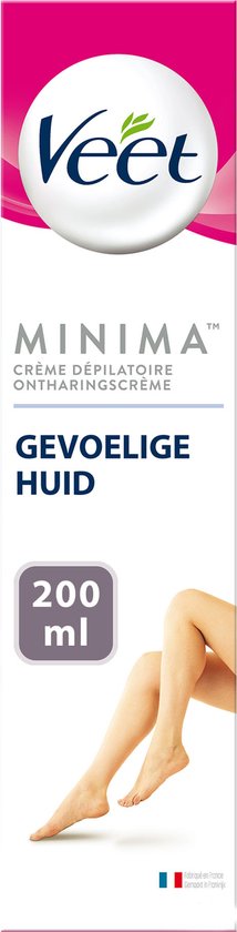 Tube Veet Minima ontharingscrème voor gevoelige huid, 200 ml.